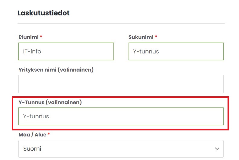 Kuinka lisätä WooCommerce tilauslomakkeeseen Y-tunnuskenttä
